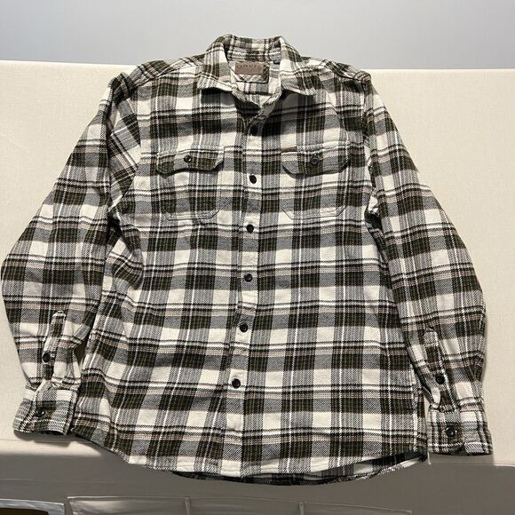Orvis Plaid Flannel Button Up Shirt Jacket Shacket Womens Size Medium W/Pockets - Picture 1 of 3